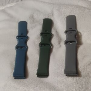 Versatile Silicone Watch Bands - Blue, Green, and Gray